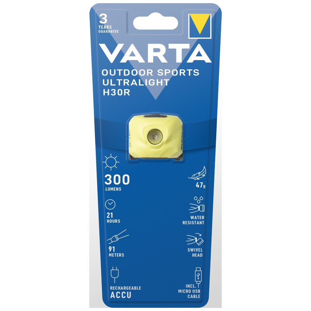 VARTA VARTA OUTDOOR SPORTS ULTRALIGHT H30R lime tölthető fejlámpa