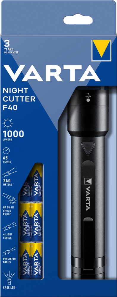 VARTA Elemlámpa - 14W LED Night Cutter F40R + USB kábel