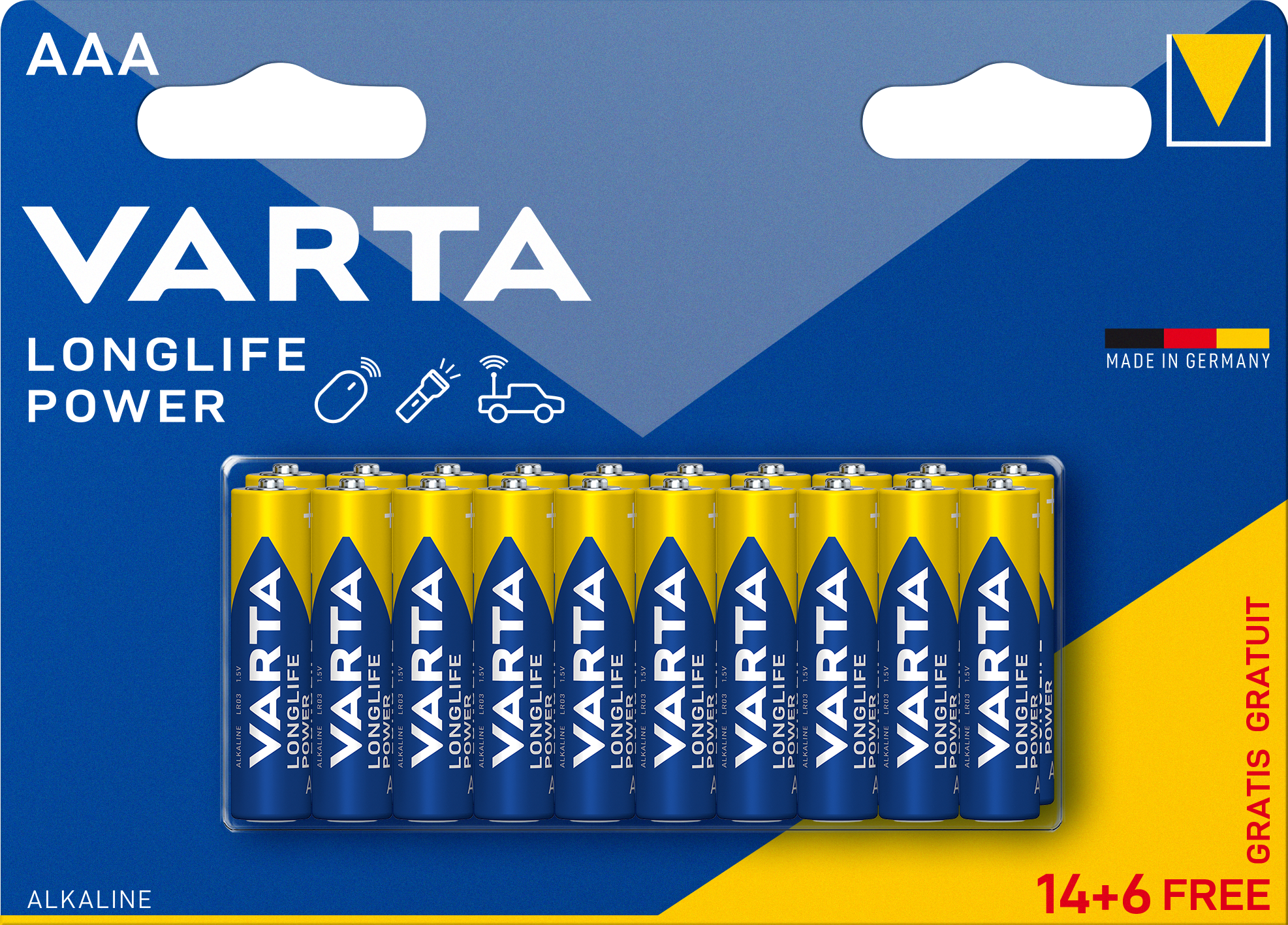 VARTA VARTA LONGLIFE POWER mikro/ AAA/ LR03 elem BL14+6