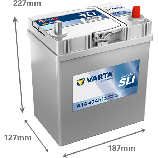 VARTA Varta Dynamic SLI - 12v 40ah - autó akkumulátor - jobb+ *ázsia*vékonysarus