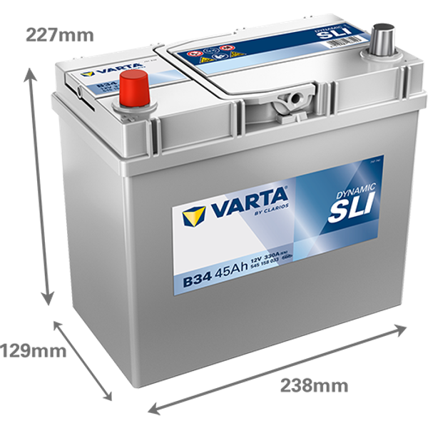 VARTA Varta Dynamic SLI - 12v 45ah - autó akkumulátor - bal+ *ázsia, vastag sarus