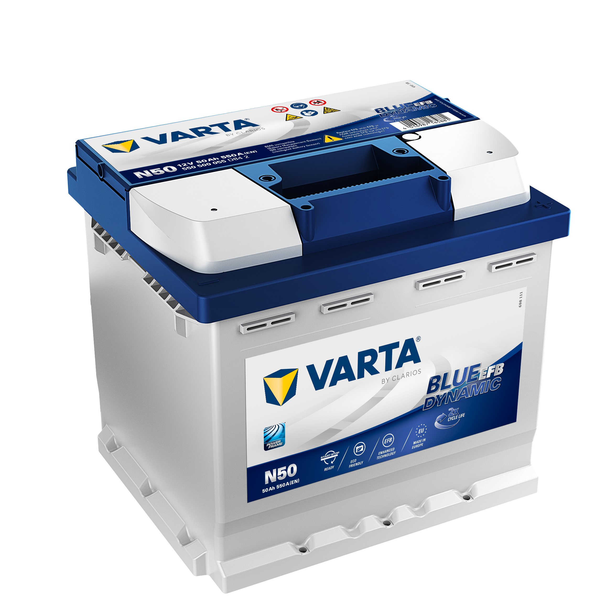 VARTA Varta Blue Dynamic EFB - 12V 50Ah - autó akkumulátor - jobb+