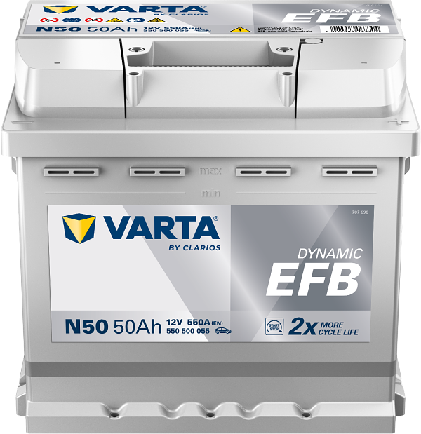 VARTA Varta Dynamic EFB - 12V 50Ah - autó akkumulátor - jobb+