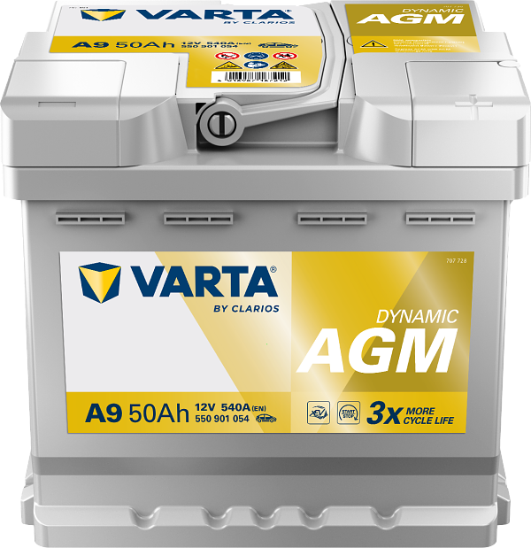 VARTA Varta Dynamic AGM - 12v 50ah - autó akkumulátor - jobb+