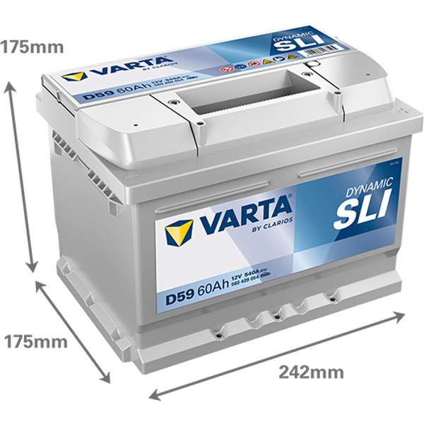 VARTA Varta Dynamic SLI - 12v 60ah - autó akkumulátor - jobb+ *alacsony