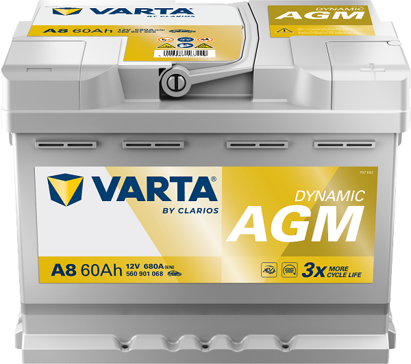 VARTA Varta Dynamic AGM - 12v 60ah - autó akkumulátor - jobb+