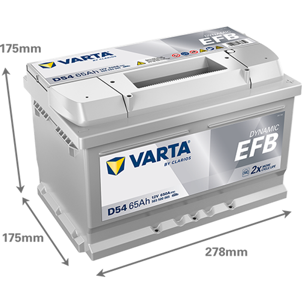 VARTA Varta Dynamic EFB - 12v 65ah - autó akkumulátor - jobb+