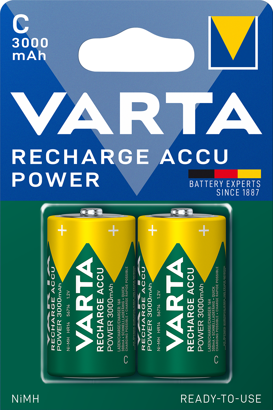 VARTA Elem akkumulátor C 3000mAh 2db Ready to Use