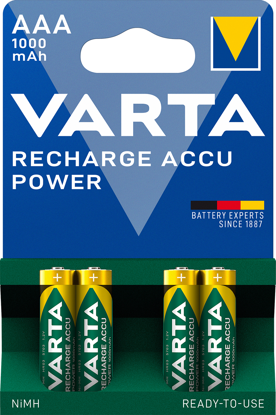 VARTA Elem akkumulátor AAA 1000mAh 4db Ready to Use