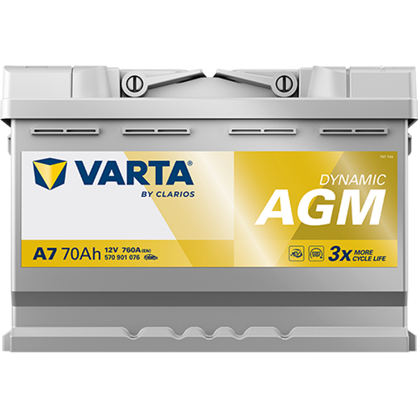 VARTA Varta Dynamic AGM - 12v 70ah - autó akkumulátor - jobb+