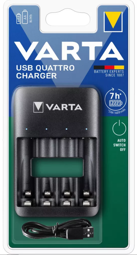 VARTA Elem akkumulátor töltő - USB QUATTRO