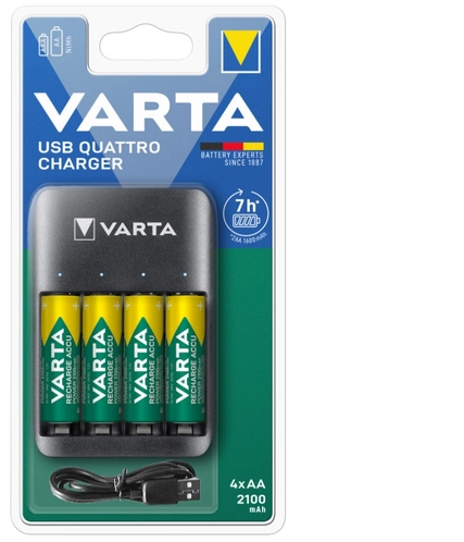 VARTA VARTA VALUE USB QUATTRO töltő + 4db AA 2100 mAh akkumulátor