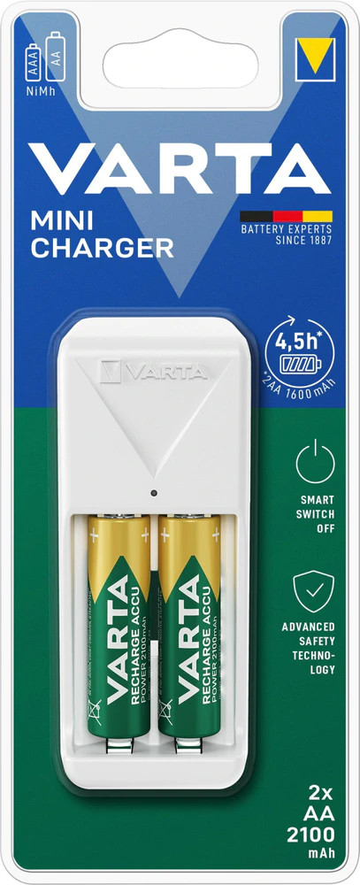 VARTA VARTA Mini töltő + 2 db AA 2100 mAh akkumulátor