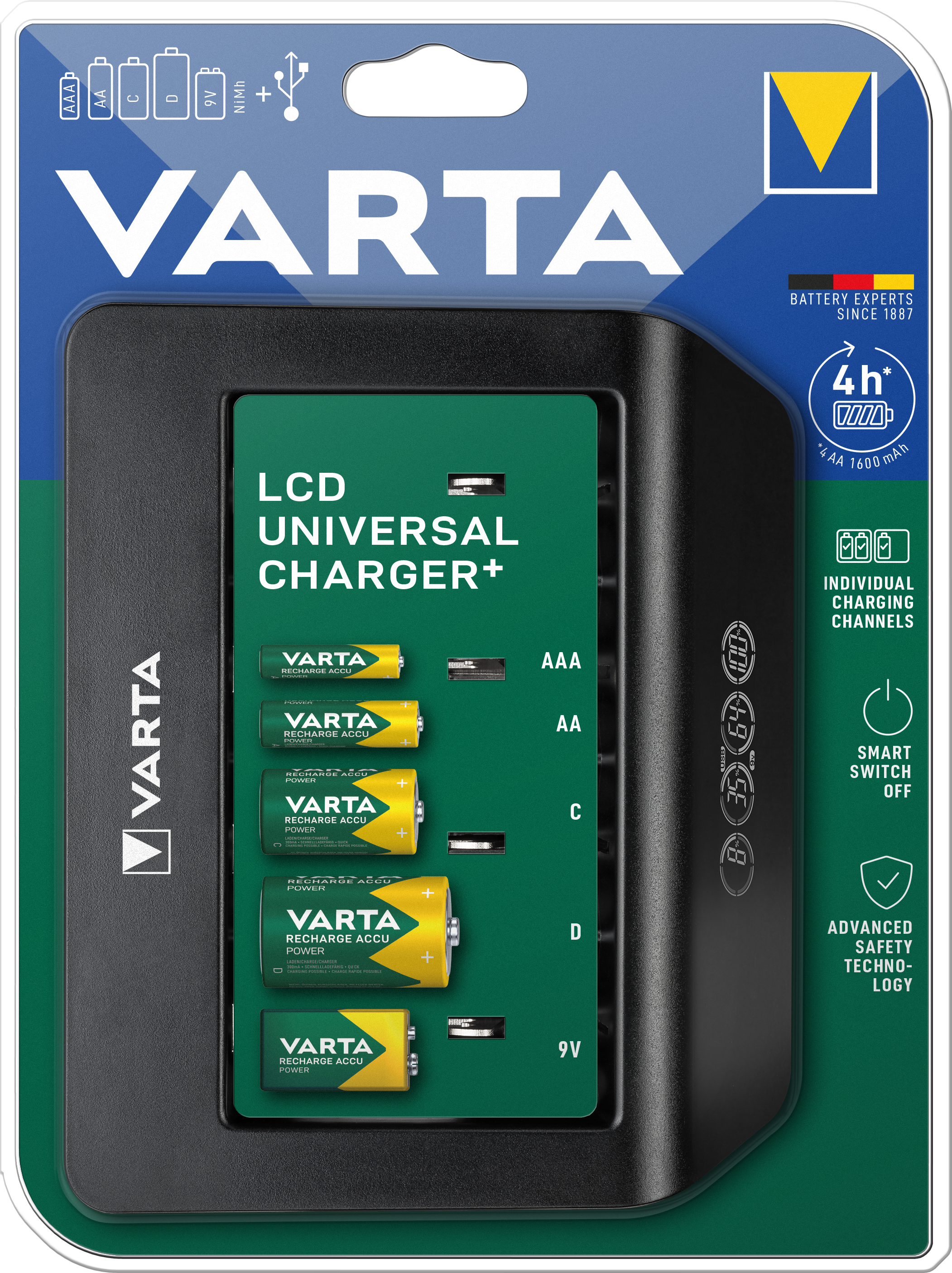 VARTA Elem akkumulátor töltő - LCD  Universal akku nélkül