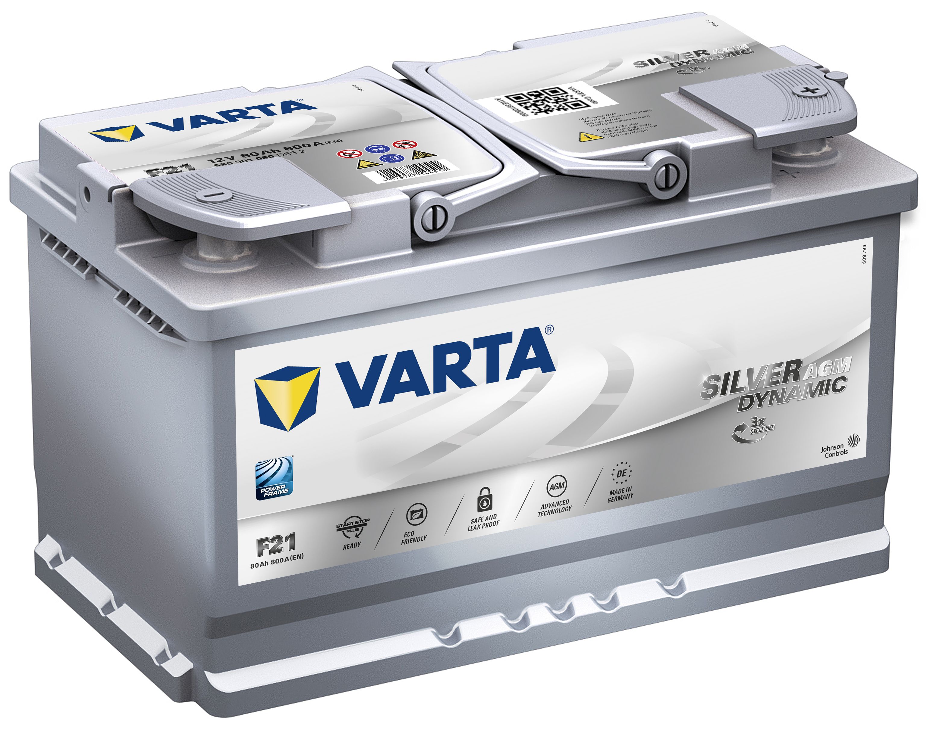 VARTA Varta Silver Dynamic AGM - 12v 80ah - autó akkumulátor - jobb+