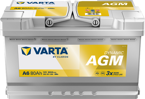 VARTA Varta Dynamic AGM - 12v 80ah - autó akkumulátor - jobb+