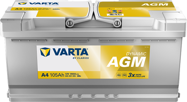 VARTA Varta Dynamic AGM - 12v 105ah - autó akkumulátor - jobb+