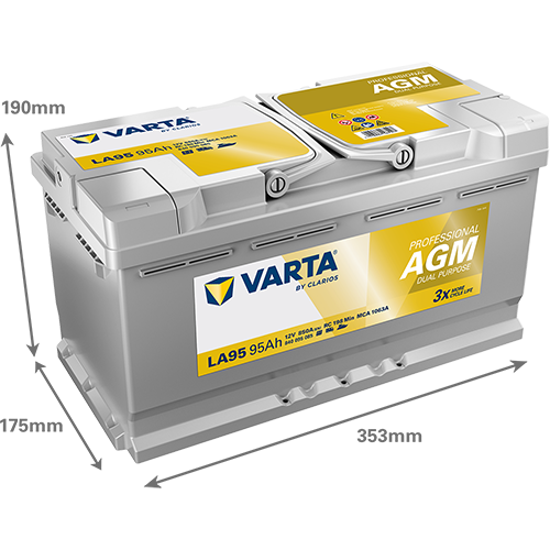 VARTA Varta Professional Dual Purpose AGM - 12v 95ah -  meghajtó akkumulátor - jobb+