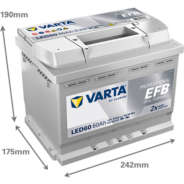 VARTA Varta Professional Dual Purpose EFB - 12v 60 ah -  meghajtó akkumulátor - jobb+