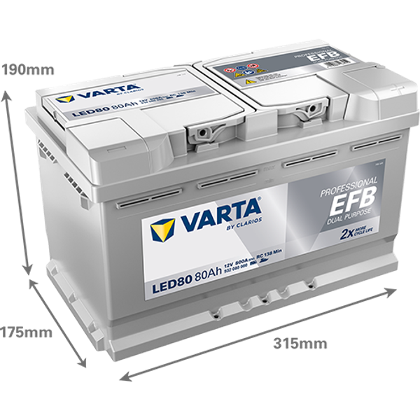 VARTA Varta Professional Dual Purpose EFB - 12v 80 ah -  meghajtó akkumulátor - jobb+