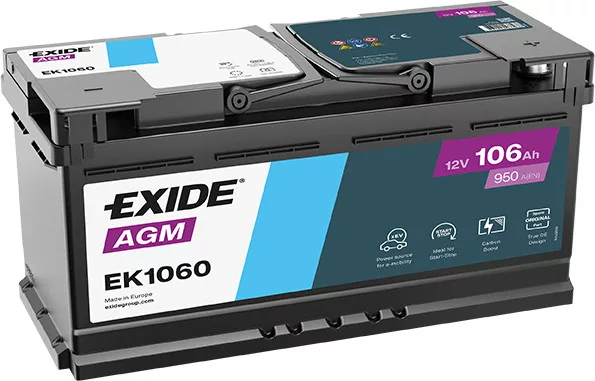 Exide EXIDE Start-Stop AGM 12V 105Ah 950A jobb+ autó akkumulátor