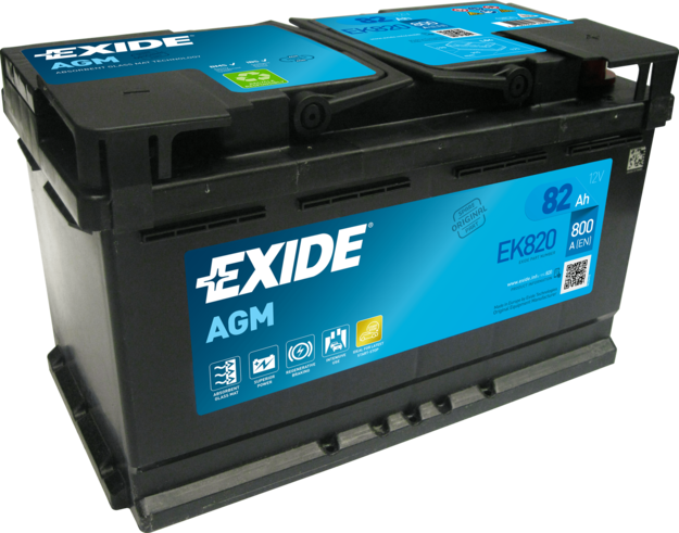 Exide EXIDE Start-Stop AGM 12V 82Ah 800A jobb+ autó akkumulátor