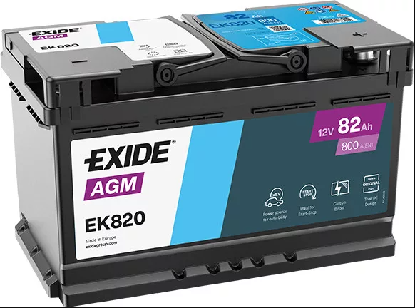 Exide EXIDE Start-Stop AGM 12V 82Ah 800A jobb+ autó akkumulátor