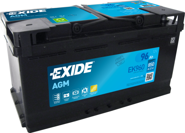 Exide EXIDE Start-Stop AGM 12V 96Ah 850A jobb+ autó akkumulátor