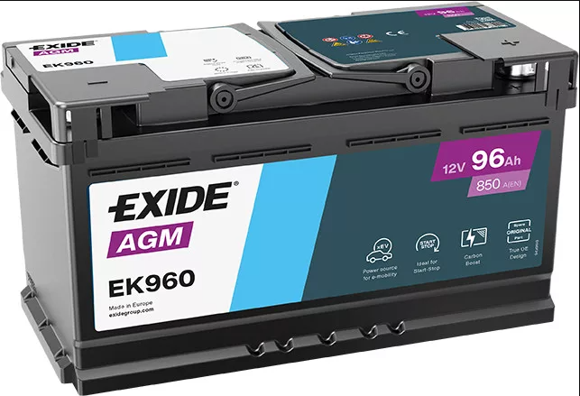 Exide EXIDE Start-Stop AGM 12V 96Ah 850A jobb+ autó akkumulátor