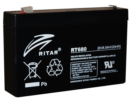 RITAR RT - 6V 8Ah - zárt savas akkumulátor